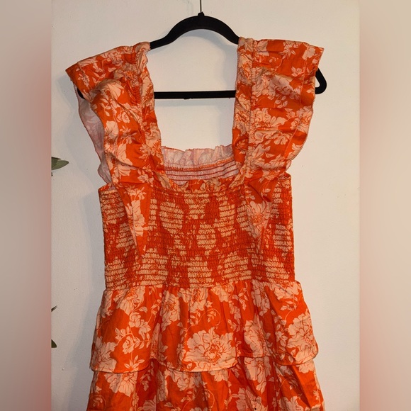 SAYLOR Linley Floral Tiered Orange Dress Size S Revolve - Picture 5 of 10